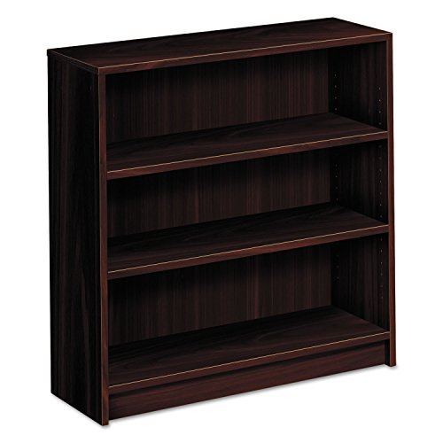 HON 1870 Series Bookcase | 3 Shelves | 36"W | Mahogany Finish - 36" Height x 36" Width x 11.5" Depth - Abrasion Resistant, Level