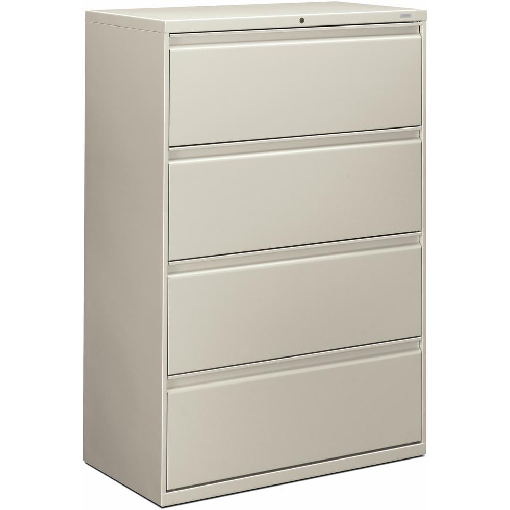 HON Brigade 800 H884 Lateral File - 36" x 18" x 53.3" - 4 Drawer(s) - Finish: Light Gray