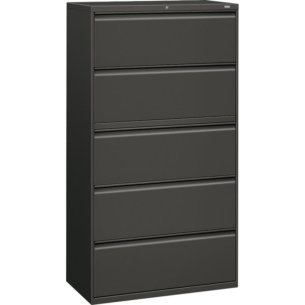 HON Brigade 800 Series 5-Drawer Lateral - 36" x 18" x 64.3" - 2 x Shelf(ves) - 5 x Drawer(s) for File - A4, Legal, Letter - Late