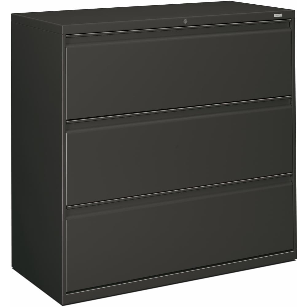 HON Brigade 800 H893 Lateral File - 42" x 18" x 40.9" - 3 Drawer(s) - Finish: Charcoal