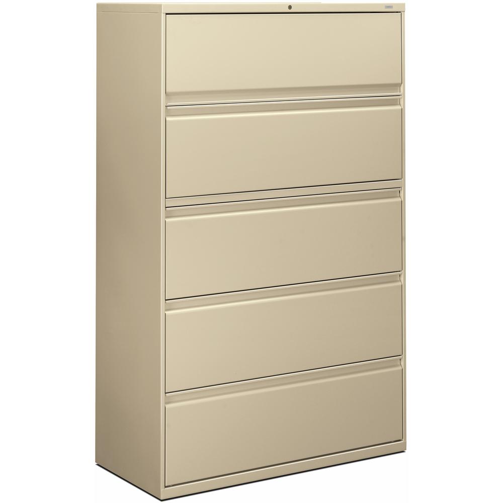 HON Brigade 800 H895 Lateral File - 42" x 18" x 67" - 5 Drawer(s) - Finish: Putty