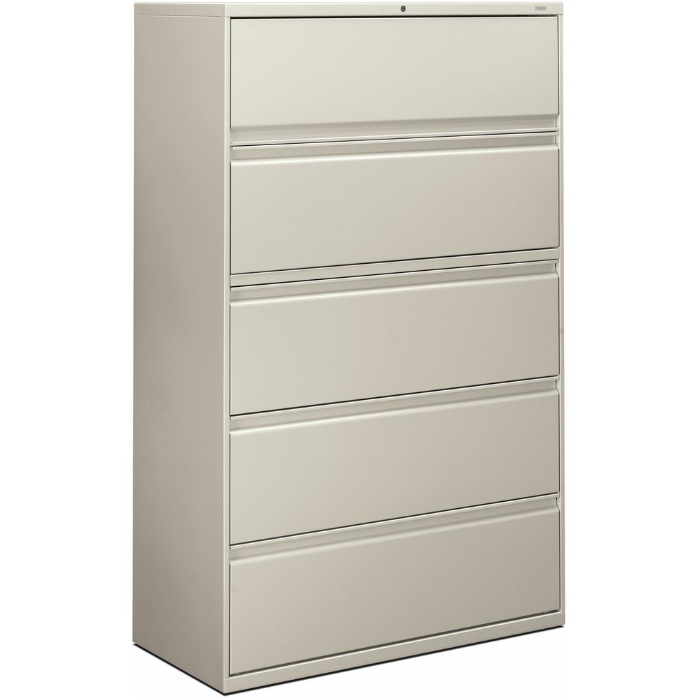 HON Brigade 800 H895 Lateral File - 42" x 18" x 67" - 5 Drawer(s) - Finish: Light Gray