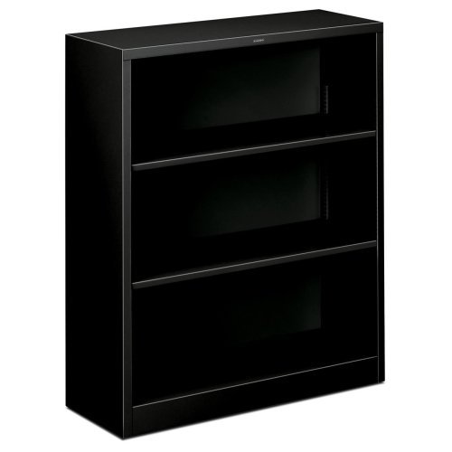 HON Metal Bookcase - Bookcase with Three Shelves, 34-1/2w x 12-5/8d x 41h, Black (HS42ABCP)