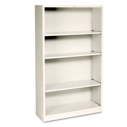 HON Brigade Steel Bookcase | 4 Shelves | 34-1/2"W x 12-5/8"D x 59"H | Putty Finish