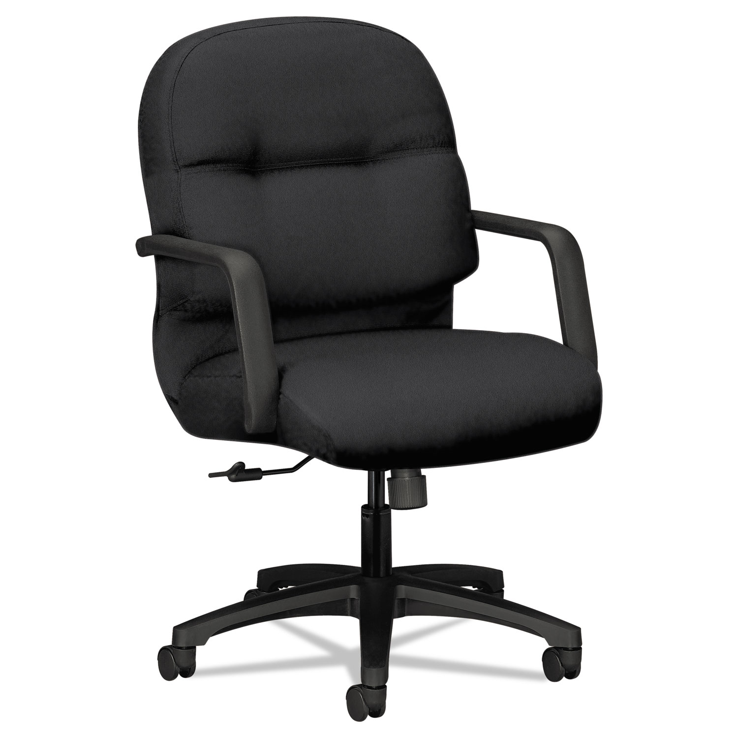 HON Pillow-Soft Mid-Back Task Chair | Center-Tilt, Tension, Lock | Fixed Arms | Black Fabric