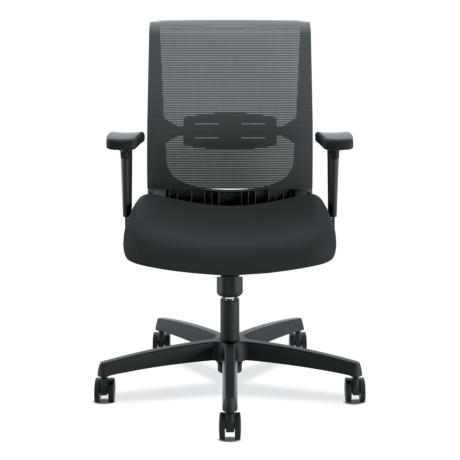 HON Convergence Chair - Black Fabric Seat - Black Mesh Back - Black Frame - 5-star Base - Black