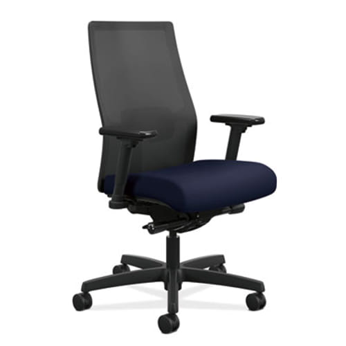 HON Ignition 2.0 Chair - Navy Fabric Seat - Black Mesh Back - Black Frame - Mid Back - Navy
