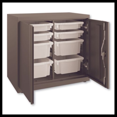 HON Flagship HFMSC182830RWB Storage Cabinet - 30" x 28" - Lockable, Leveling Glide, Removable Lock, Key Lock, Modular - Charcoal
