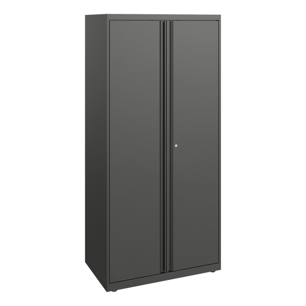 HON Flagship HFMSC186430RWB Storage Cabinet - 30" x 64" - Lockable, Leveling Glide, Removable Lock, Key Lock, Modular - Charcoal