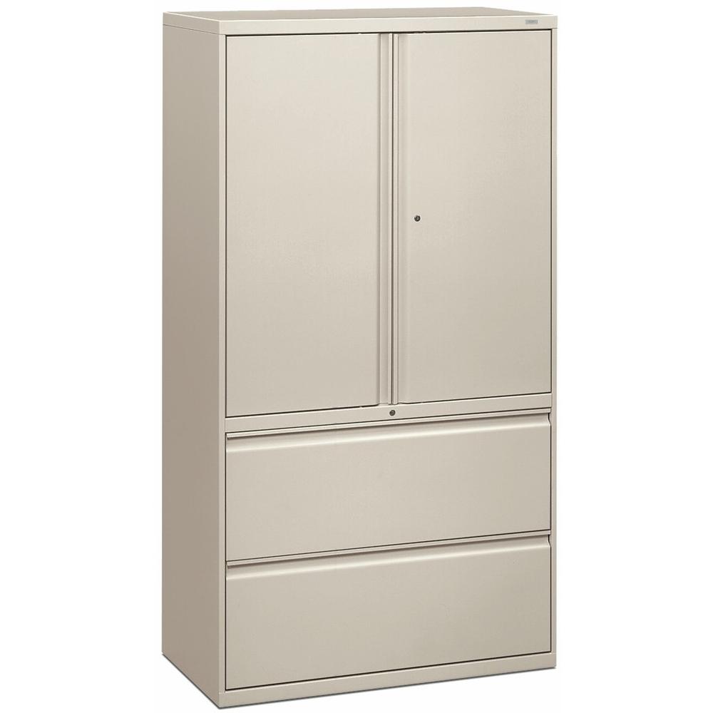 HON Brigade 800 H885LS Lateral File - 36" x 18" x 67" - 2 Drawer(s) - 3 Shelve(s) - Finish: Light Gray