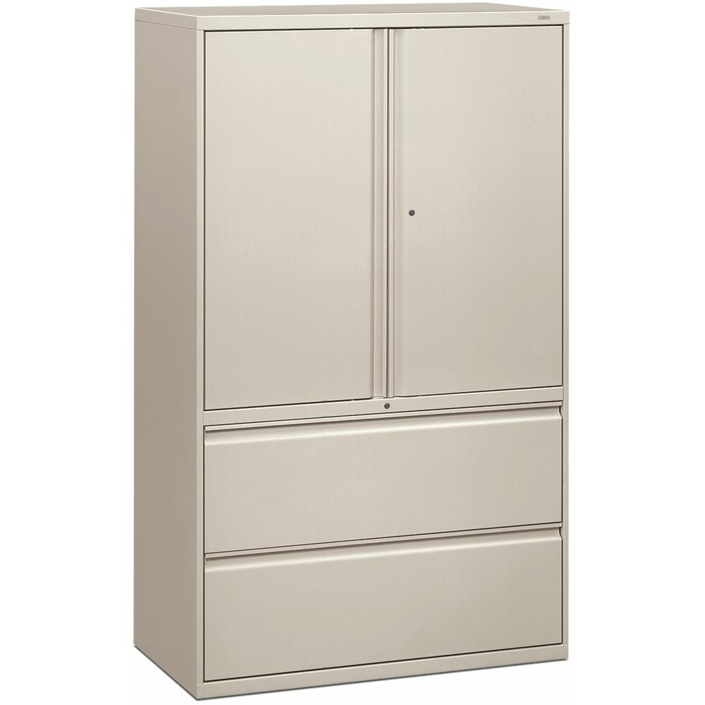 HON Brigade 800 H895LS Lateral File - 42" x 18" x 67" - 2 Drawer(s) - 3 Shelve(s) - Finish: Light Gray