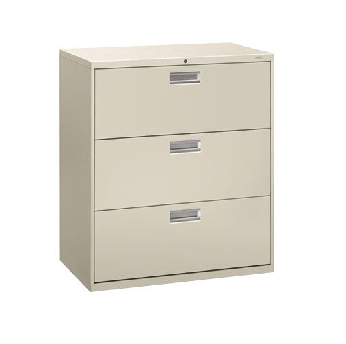 HON Brigade 600 H683 Lateral File - 36" x 18" x 40.9" - 3 Drawer(s) - Finish: Light Gray