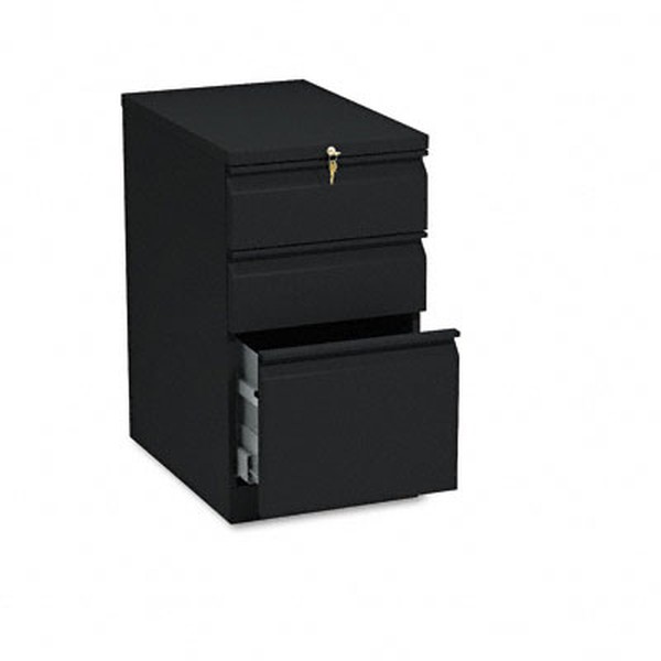 HON Brigade Mobile Pedestal File - Storage Pedestal with 1 File and 2 Box Drawers 22-7/8-Inch , Black (H33723R)