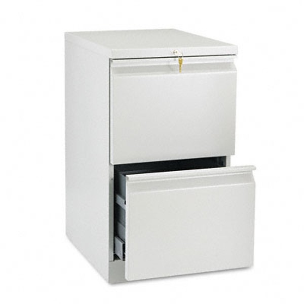 Brigade Mobile Pedestal, Left or Right, 2 Letter-Size File Drawers, Light Gray, 15" x 19.88" x 28"