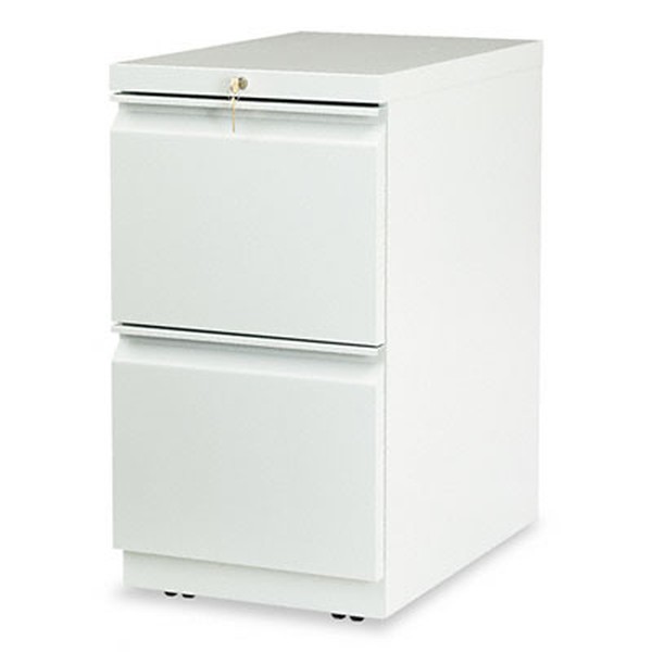 Brigade Mobile Pedestal, Left or Right, 2 Letter-Size File Drawers, Light Gray, 15" x 22.88" x 28"