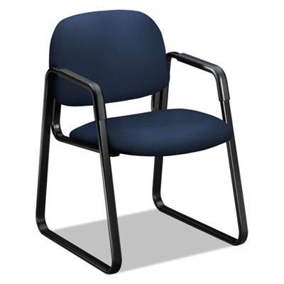 HON Solutions Seating Sled Base Guest Chair | Fixed Arms | Navy Fabric