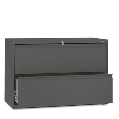 HON Brigade 800 H892 Lateral File - 42" x 18" x 28.4" - 2 Drawer(s) - Finish: Charcoal