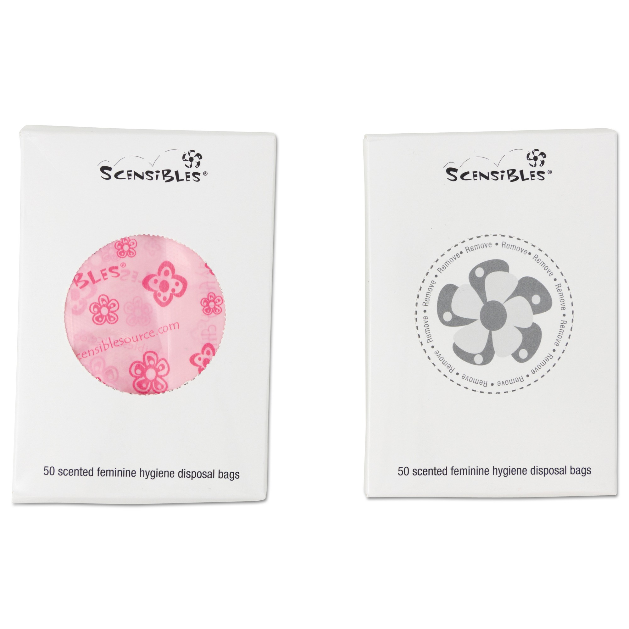 Scensibles Personal Disposal Bags, 3 3/8w x 2d x 9 3/4h, Pink, 1200/Carton