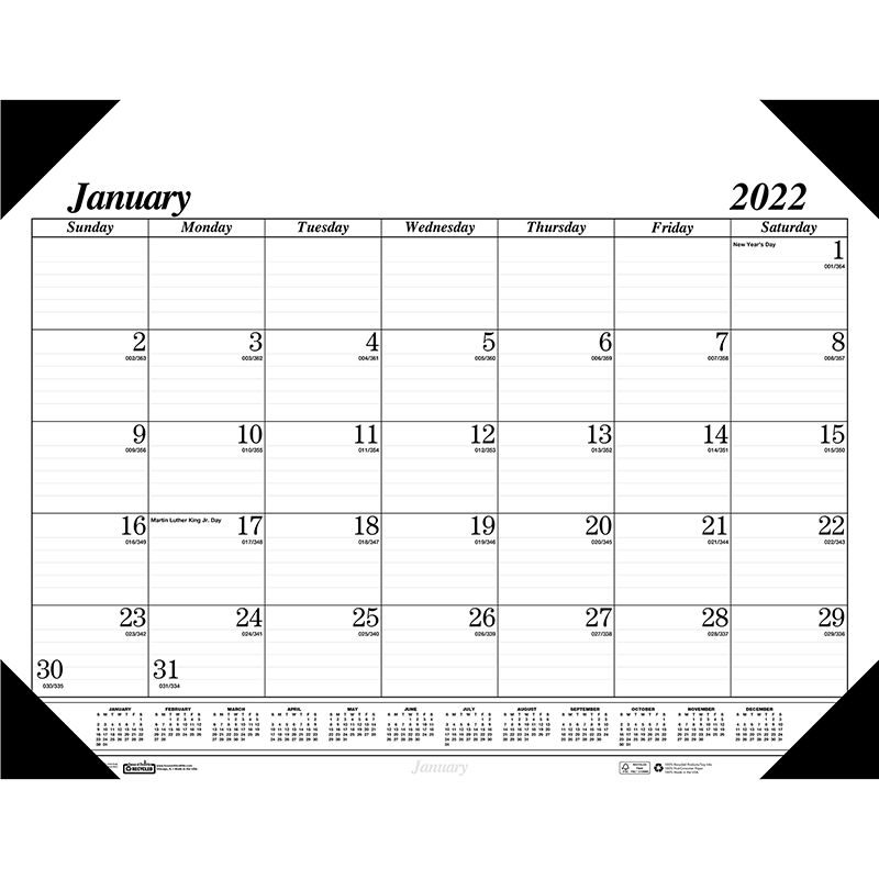 Academic Economy Desk Pad, 12 months, January-December