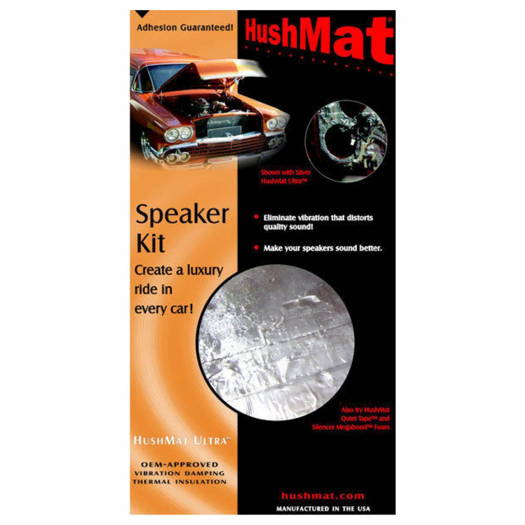 HushMat Ultra Speaker Kit (4) 6 x 12-Black Foil 2 Sq. Ft.