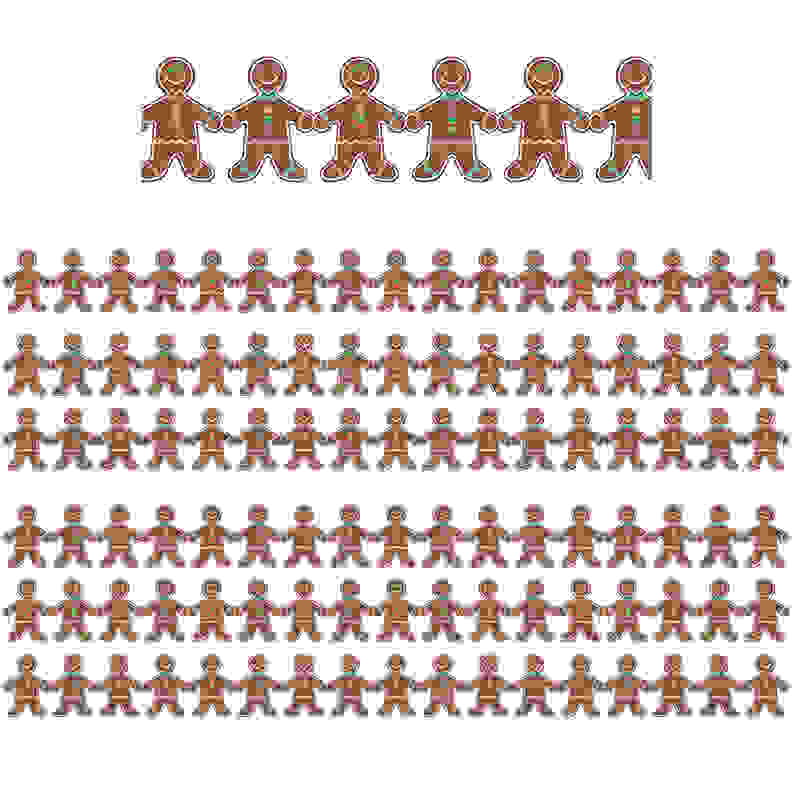 Gingerbread Men Classroom Borders, 36 Feet Per Pack, 6 Packs