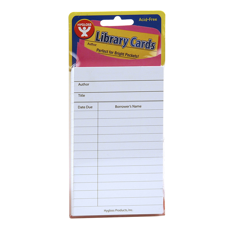 Library Cards, White, Pack of 500