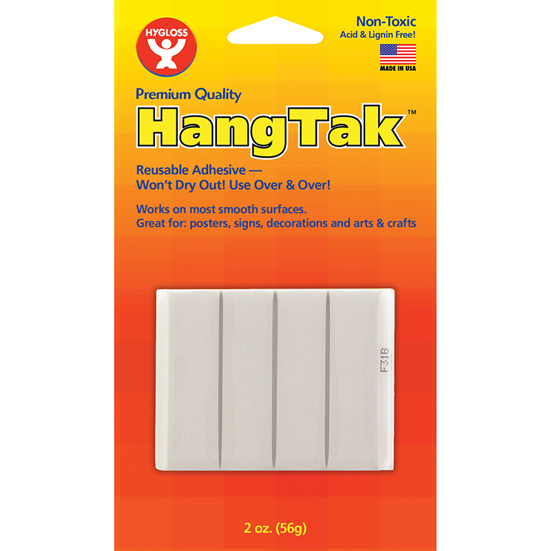 HangTak Reusable Adhesive, White, 2 oz