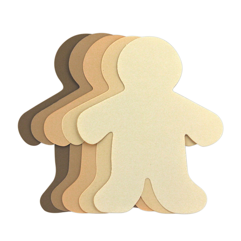 Multicultural Colors People Shape Cardstock Cut-Outs, 8.5", Pack of 24