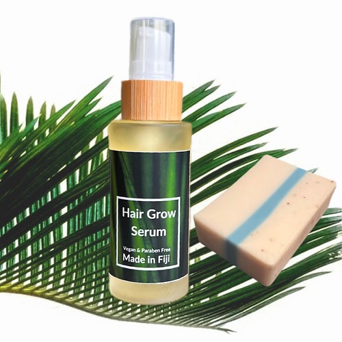 Vegan Handcrafted Face Bar & Hair Grow Serum - Coconut Milk/Coffee/Wild Mint