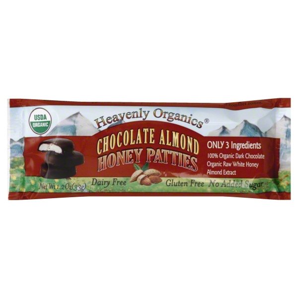 Heavenly Organics Chocolate Almond Honey Patty (16x1.2OZ )