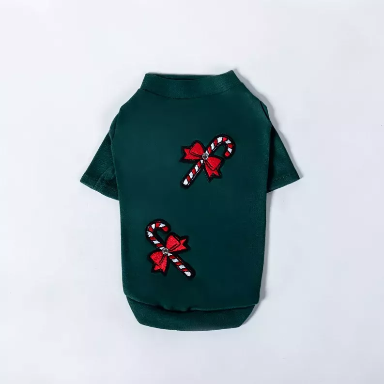 Candy Cane Tee - XXS Forest Green