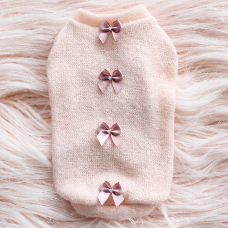 Dainty Bow Sweater - Large Peach