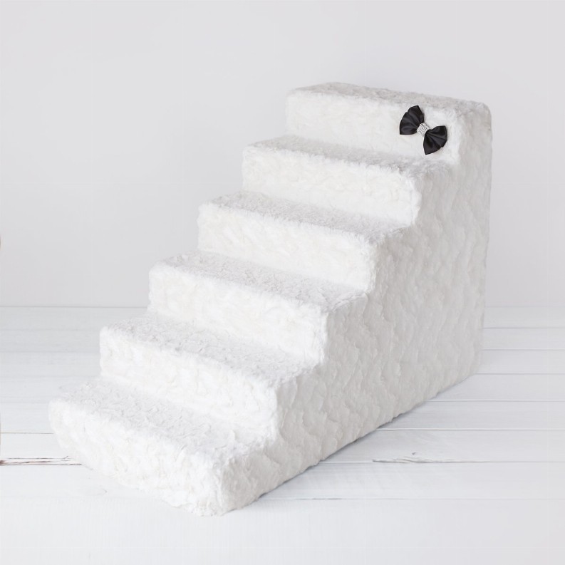 Luxury Dog Stairs - 6-Step Ivory