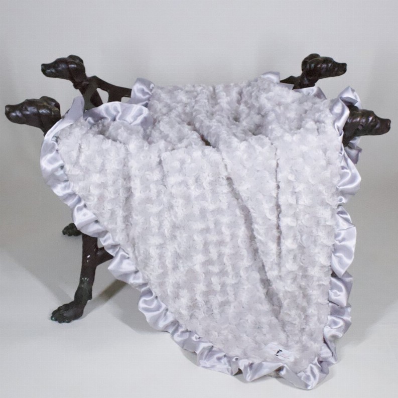 Ruffle Baby Dog Blanket - Large Silver