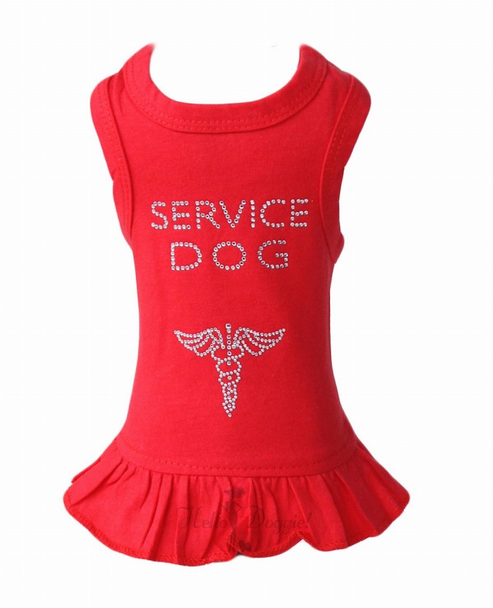 Service Dog Dress - Small Red
