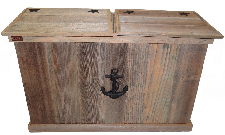 Double Trash Can with Anchor Black
