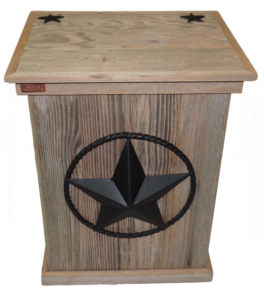 Single Trash Can with Star/Ring Black