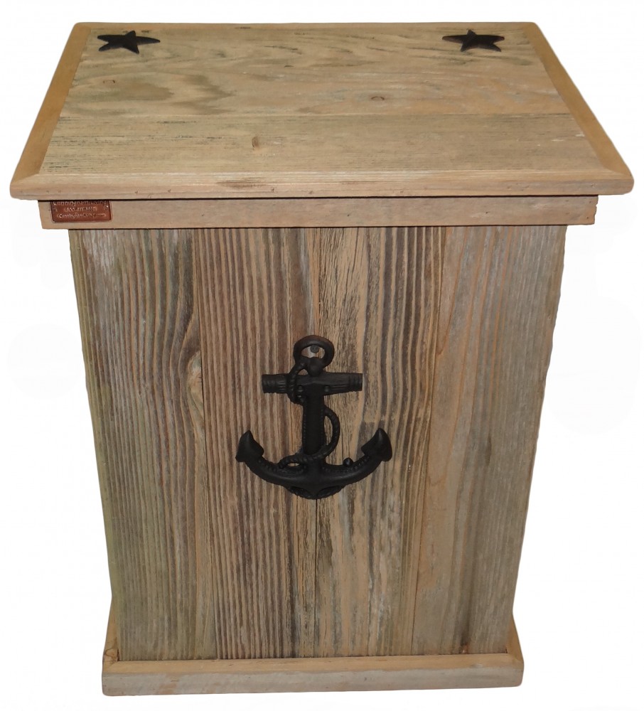 Single Trash Can with Anchor Black