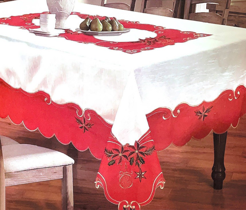 Christmas Embroidered Tablecloth Table Linen