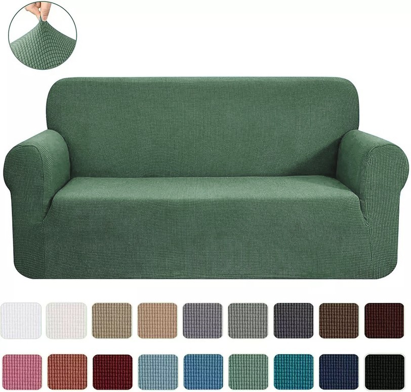 Slipcover Sofa & Loveseat Cover 4-Way Stretch Mint
