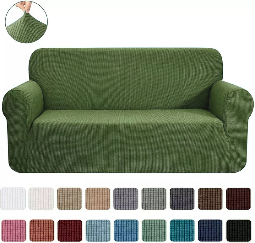 Slipcover Sofa & Loveseat Cover 4-Way Stretch Sage