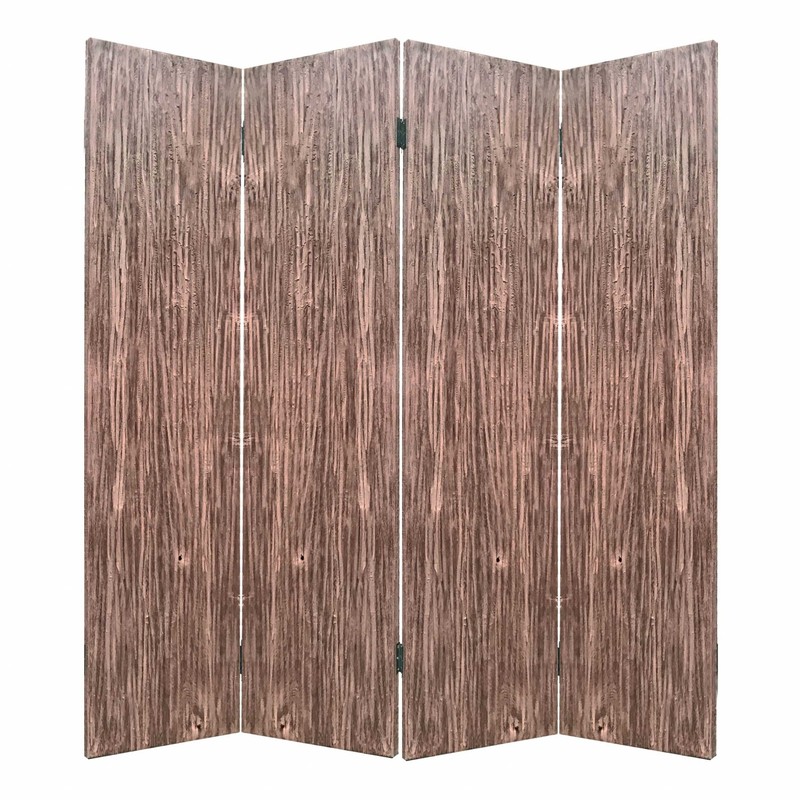 84" x 2" x 84" Brown, 4 Panel, Wood, Woodland - Screen