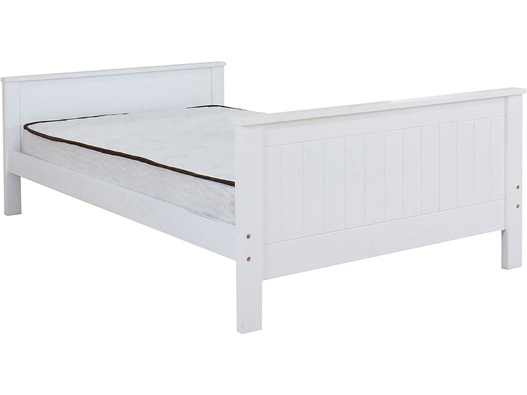 79" X 42" X 24" Twin White Solid Wood Bed