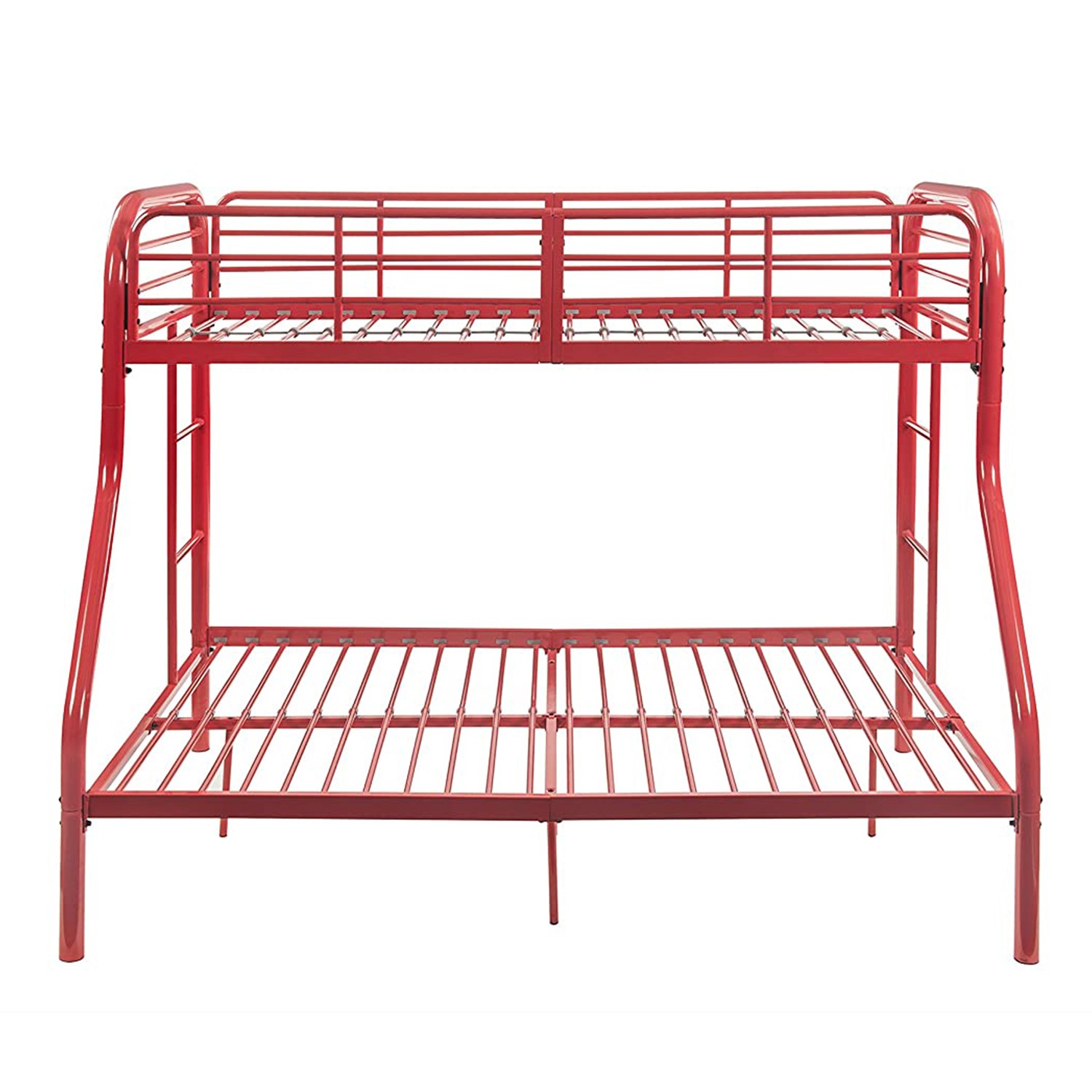 56" X 79" X 55.5" Twin Over Full Red Metal Bunk Bed