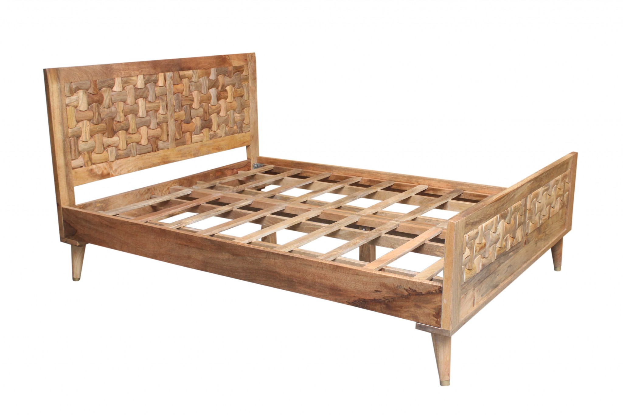 62" X 82" X 42" Honey Wood Queen Size Bed