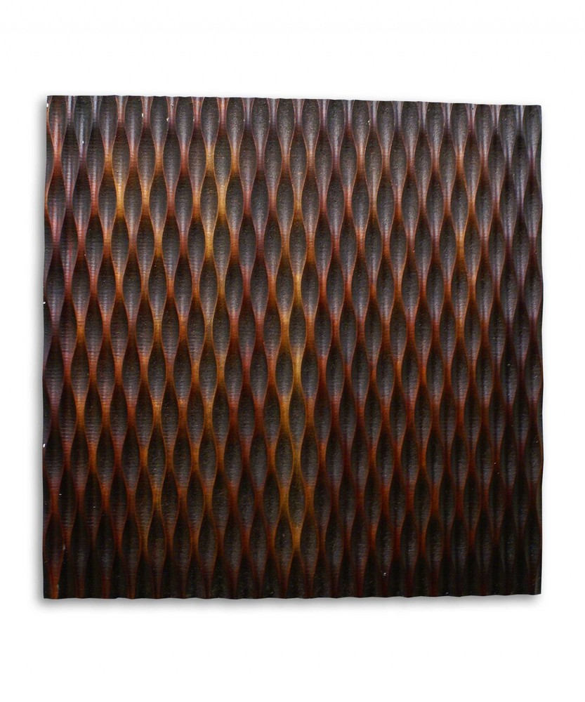 1" x 36" x 36" Brown, Metallic, Ridge - Wall Art