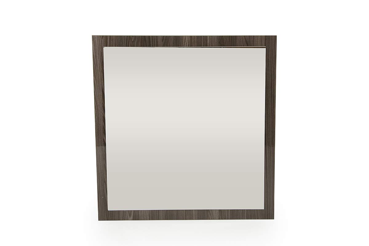41" Grey MDF Veneer and Glass Mirror