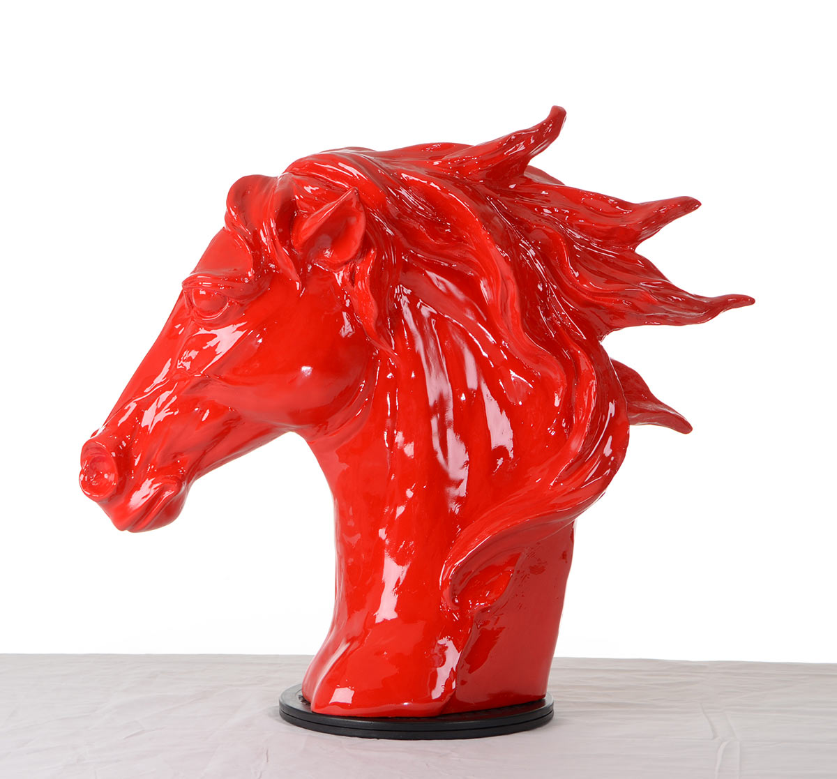 11" Red Polyresin Horse Head Sculpture