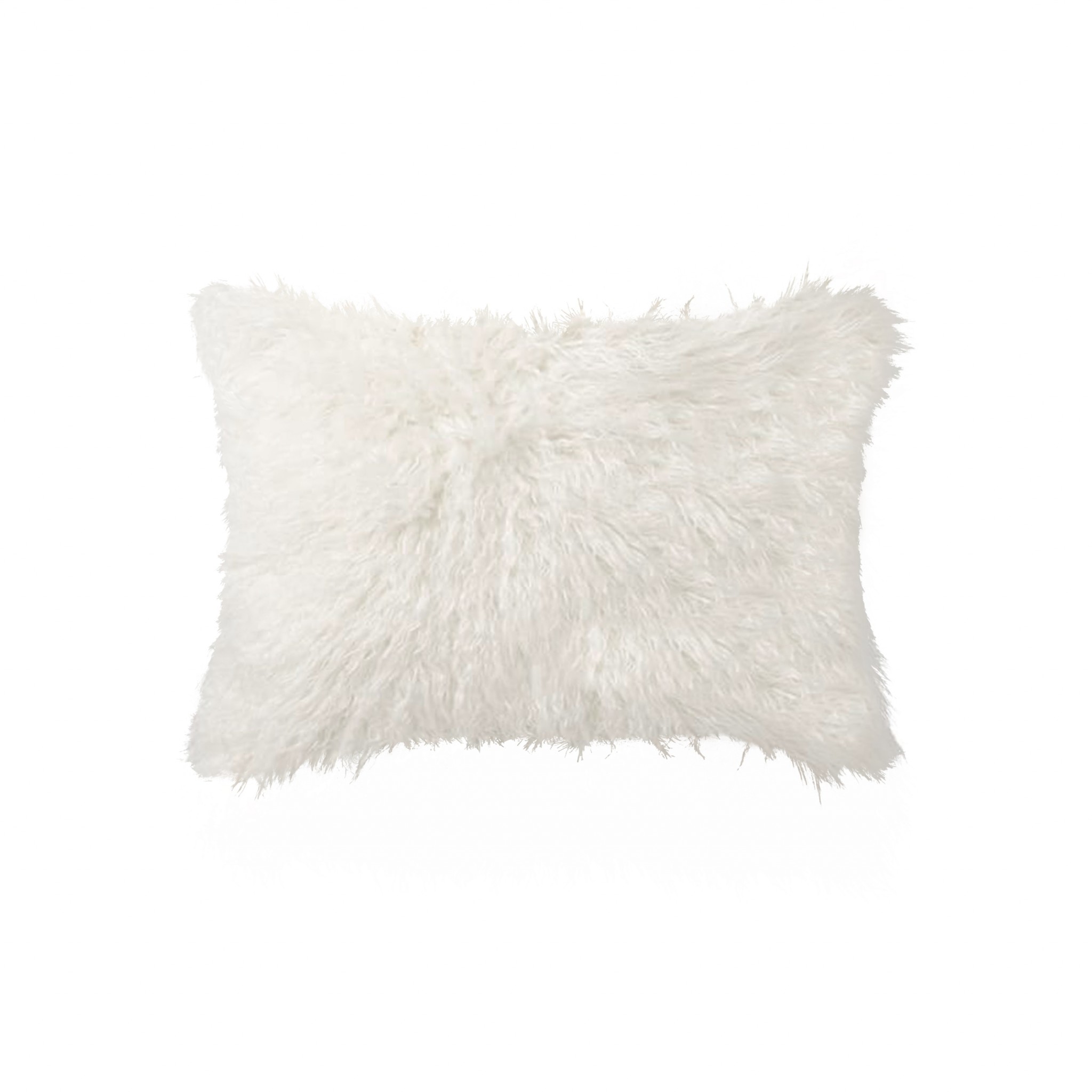 12" x 20" x 5" Off White Faux Fur - Pillow