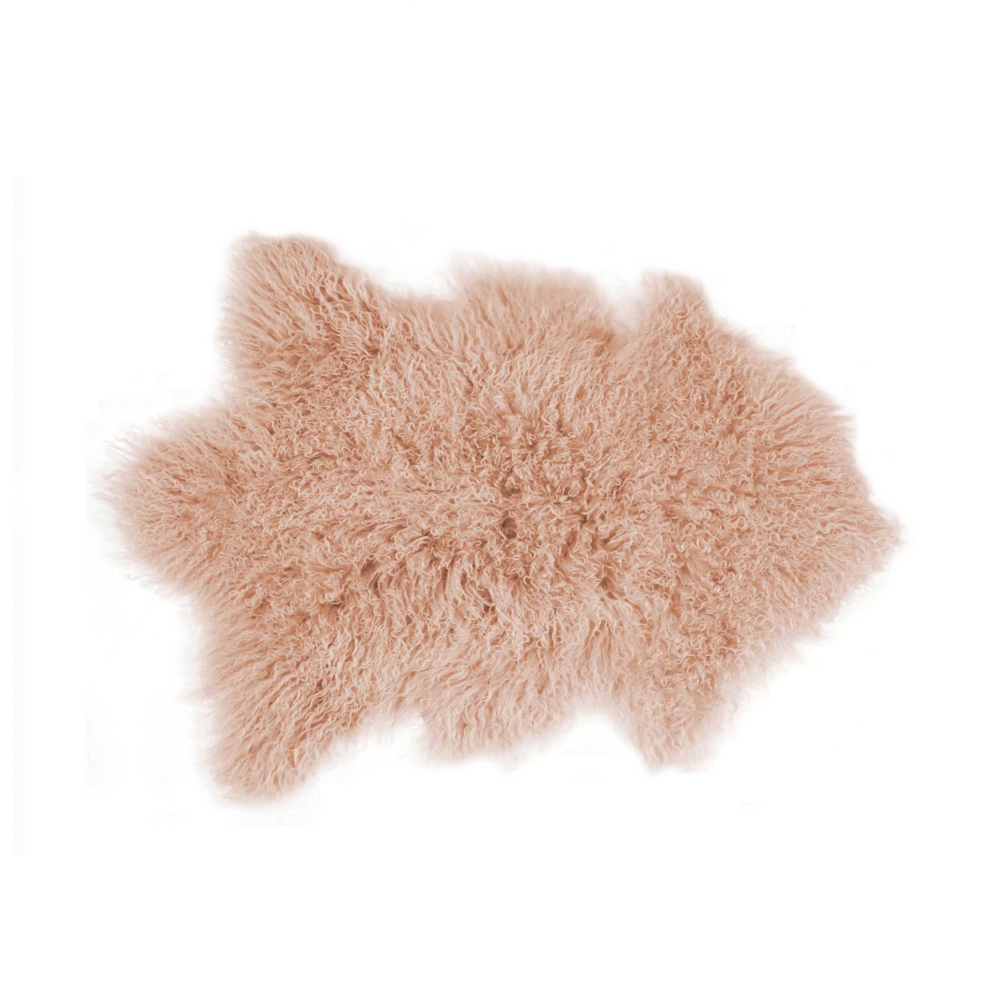 24" x 36" x 1.5" Dusty Rose Sheepskin Faux Fur Single - Area Rug